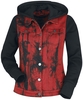 R.E.D. by EMP - Jacke mit Sweat-Ärmeln und Kapuze - Tussenseizoensjas - Vrouwen - zwart rood