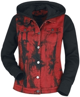 R.E.D. by EMP - Jacke mit Sweat-Ärmeln und Kapuze - Tussenseizoensjas - Vrouwen - zwart rood