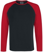 R.E.D. by EMP - Long Raglan Road - Shirt met lange mouwen - Mannen - zwart rood