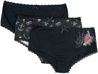 R.E.D. by EMP - Panty-Set mit verschiedenen Mustern - Ondergoed - Vrouwen - zwart