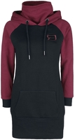 R.E.D. by EMP - Raglan- Kapuzenkleid - Korte jurk - Vrouwen - zwart donkerrood