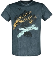R.E.D. by EMP - T-Shirt mit Nature Print - T-shirt - Mannen - donkerblauw