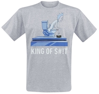 Rick And Morty - King Of Shit! - T-shirt - Mannen - grijs gemêleerd