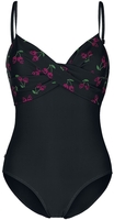 Rock Rebel by EMP - Badeanzug mit Cherry Skull - Zwempak - Vrouwen - zwart