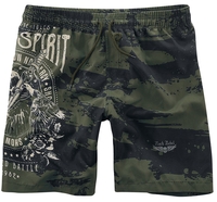 Rock Rebel by EMP - Badeshorts Camoflage mit Print - Zwembroek - Mannen - donkergroen