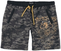 Rock Rebel by EMP - Badeshorts im Camouflage Muster mit Prints und Taschen - Zwembroek - Mannen - camouflage