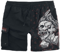 Rock Rebel by EMP - Badeshorts mit Totenkopf Print - Zwembroek - Mannen - zwart