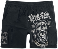 Rock Rebel by EMP - Badeshorts mit Totenkopf Print - Zwembroek - Mannen - zwart