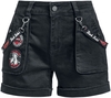 Rock Rebel by EMP - Bequeme Shorts mit Patches und Riemen - Korte broek - Vrouwen - zwart