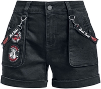 Rock Rebel by EMP - Bequeme Shorts mit Patches und Riemen - Korte broek - Vrouwen - zwart