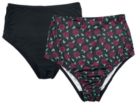 Rock Rebel by EMP - Black High-Waist Slip with Floral Pattern - Slip - Vrouwen - zwart
