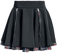 Rock Rebel by EMP - Dubbellaagse rok met ritsen - Korte rok - Vrouwen - zwart rood