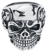 Rock Rebel by EMP - Evil Skull - Lederen armband - Mannen - zilverkleurig