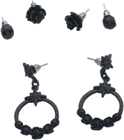 Rock Rebel by EMP - Flower Collection - Oorbellenset - Vrouwen - zwart