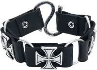 Rock Rebel by EMP - Iron Crosses - Kunstlederen armband - Mannen - zwart