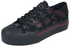 Rock Rebel by EMP - LowCut Platform Sneaker mit Kreuz und Rosen Print - Sneakers - Vrouwen - zwart