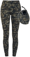 Rock Rebel by EMP - Olive-Coloured Camo Leggings with Side Pockets - Leggings - Vrouwen - olijf