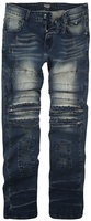 Rock Rebel by EMP - Pete - Jeans mit Used Look und Biker Details - Jeans - Mannen - blauw