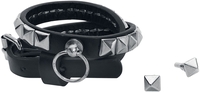 Rock Rebel by EMP - Pyramid Rivets - Kunstlederen armband - Unisex - zwart