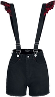 Rock Rebel by EMP - Red/Black Shorts with Suspenders - Korte broek - Vrouwen - rood zwart