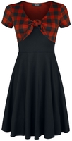 Rock Rebel by EMP - Rock Rebel Tie-Front Dress with Checked Pattern - Korte jurk - Vrouwen - zwart rood