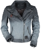 Rock Rebel by EMP - Rock Rebel X Route 66 - Blau/graue Lederjacke - Lederen jas - Vrouwen - zwart grijs