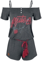 Rock Rebel by EMP - Rock Rebel X Route 66 - Kurzer Jumpsuit mit großem Print - Jumpsuit - Vrouwen - grijs