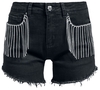 Rock Rebel by EMP - Schwarze Shorts mit Strassstein- Applikation - Korte broek - Vrouwen - zwart