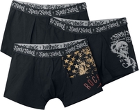 Rock Rebel by EMP - Schwarzes Boxershort-Set mit Prints - Boxers - Mannen - zwart