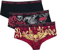 Rock Rebel by EMP - Schwarzes Panty-Set mit Prints - Pantyset - Vrouwen - zwart