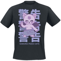 Samurai Pizza Cats - Manga Design - T-shirt - Mannen - zwart