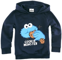 Sesame Street - Kids - Cookie Monster - Trui met capuchon - Unisex - blauw