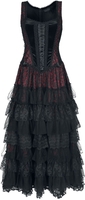 Sinister Gothic - Gothic Dress - Lange jurk - Vrouwen - zwart rood
