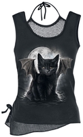 Spiral - Bat Cat - Top - Vrouwen - zwart