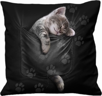 Spiral - Pocket Kitten - Kussens - Unisex - zwart