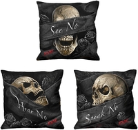 Spiral - See No Evil set van 3 - Kussens - Unisex - zwart