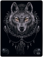 Spiral - Wolf Dreams Fleecedecke - Dekens - Unisex - zwart