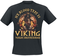 Sprüche - My Blood Type Is Viking - T-shirt - Mannen - zwart