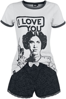 Star Wars - Leia Organa - I Love You - Pyjama - Vrouwen - grijs zwart