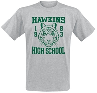 Stranger Things - Hawkins High School - T-shirt - Mannen - grijs gemêleerd
