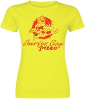 Stranger Things - Surfer Boy Pizza - T-shirt - Vrouwen - geel