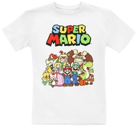 Super Mario - Kids - Charaktere - T-shirt - Unisex - wit