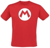 Super Mario - Mario Badge - T-shirt - Mannen - rood