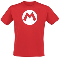 Super Mario - Mario Badge - T-shirt - Mannen - rood