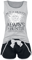 Supernatural - Once A Hunter Always A Hunter - Pyjama - Vrouwen - lichtgrijs gemêleerd zwart