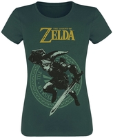 The Legend Of Zelda - Link Pose - T-shirt - Vrouwen - donkergroen