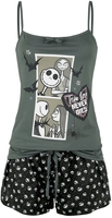 The Nightmare Before Christmas - Comic - Pyjama - Vrouwen - zwart grijs