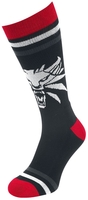 The Witcher - White Wolf - Sokken - Unisex - zwart rood