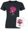 Tierisch - T-shirt + Tasse Before & After Coffee - T-shirt - Vrouwen - zwart