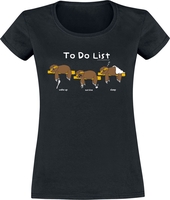 Tierisch - To Do List - T-shirt - Vrouwen - zwart